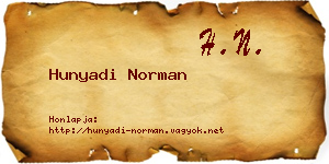 Hunyadi Norman névjegykártya